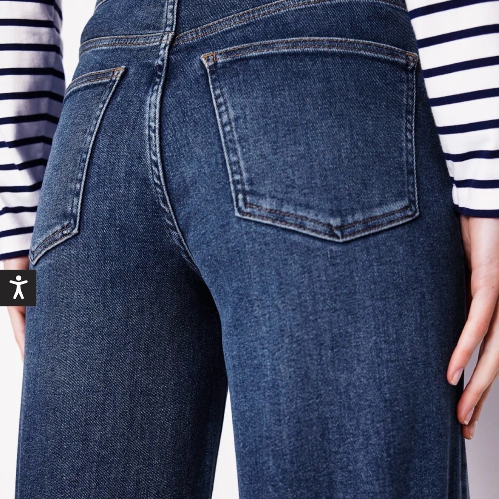 Boden High Rise, Cropped Wide-leg Jeans in Deep Blue - Picture 2 of 11
